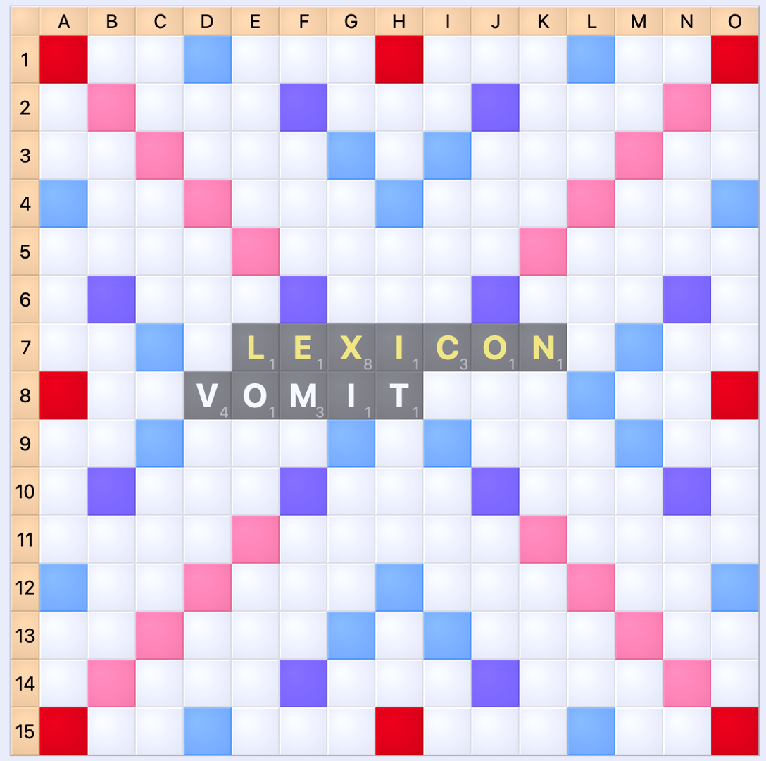 Playing LEXICON, LO, EM, XI and IT.